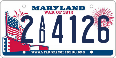 MD license plate 2AD4126