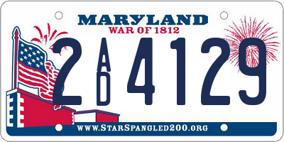 MD license plate 2AD4129