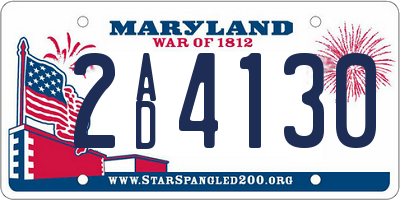 MD license plate 2AD4130