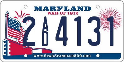 MD license plate 2AD4131