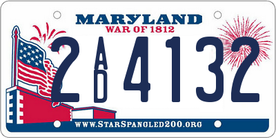 MD license plate 2AD4132