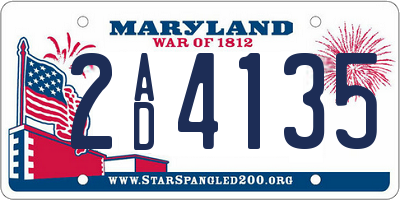 MD license plate 2AD4135