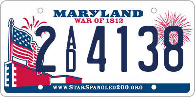 MD license plate 2AD4138