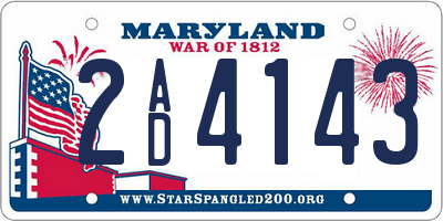 MD license plate 2AD4143