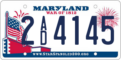MD license plate 2AD4145