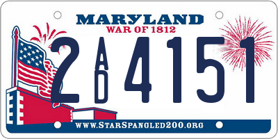 MD license plate 2AD4151