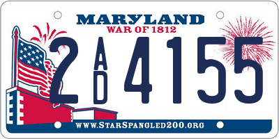 MD license plate 2AD4155
