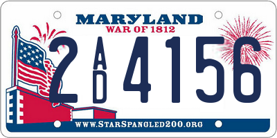 MD license plate 2AD4156