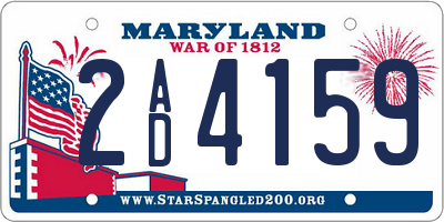 MD license plate 2AD4159
