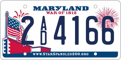 MD license plate 2AD4166