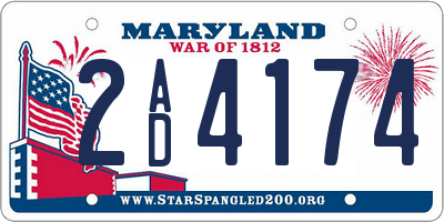MD license plate 2AD4174