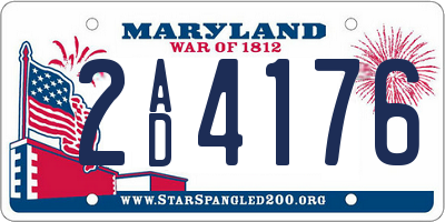 MD license plate 2AD4176