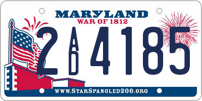 MD license plate 2AD4185