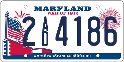 MD license plate 2AD4186