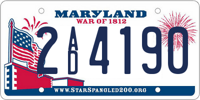 MD license plate 2AD4190