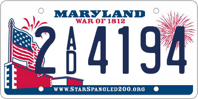 MD license plate 2AD4194