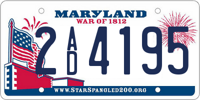 MD license plate 2AD4195