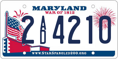 MD license plate 2AD4210