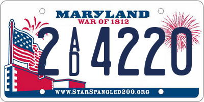 MD license plate 2AD4220