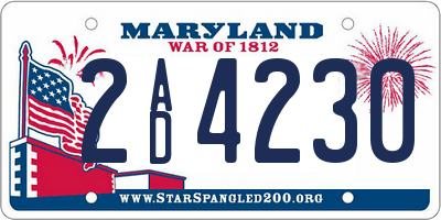 MD license plate 2AD4230