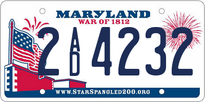 MD license plate 2AD4232