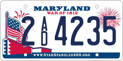 MD license plate 2AD4235
