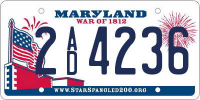 MD license plate 2AD4236