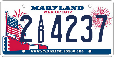 MD license plate 2AD4237