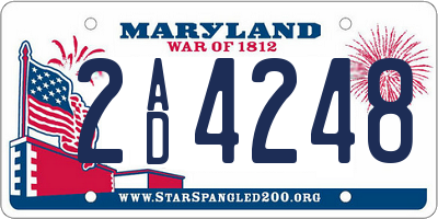 MD license plate 2AD4248