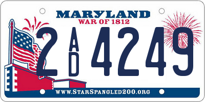 MD license plate 2AD4249