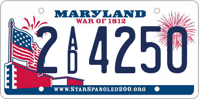 MD license plate 2AD4250