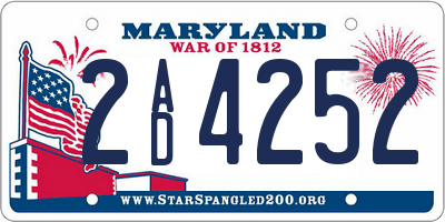 MD license plate 2AD4252