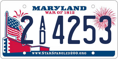 MD license plate 2AD4253