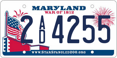 MD license plate 2AD4255