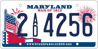 MD license plate 2AD4256