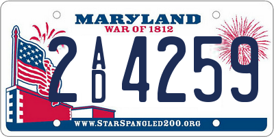 MD license plate 2AD4259