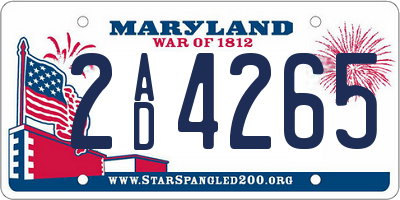 MD license plate 2AD4265