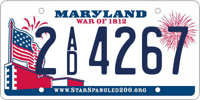MD license plate 2AD4267