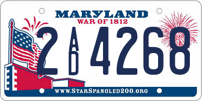 MD license plate 2AD4268