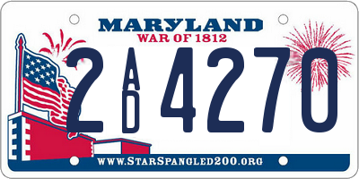 MD license plate 2AD4270