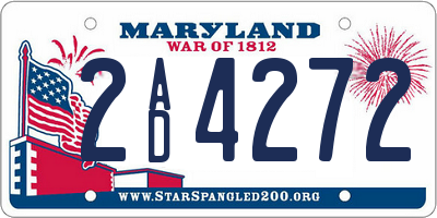 MD license plate 2AD4272