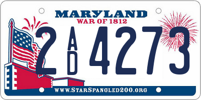 MD license plate 2AD4273