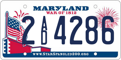 MD license plate 2AD4286