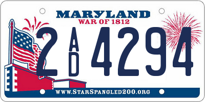 MD license plate 2AD4294