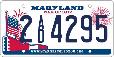 MD license plate 2AD4295