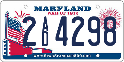 MD license plate 2AD4298
