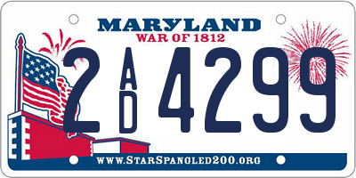 MD license plate 2AD4299