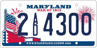 MD license plate 2AD4300