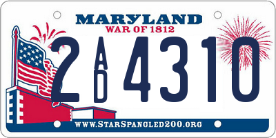 MD license plate 2AD4310