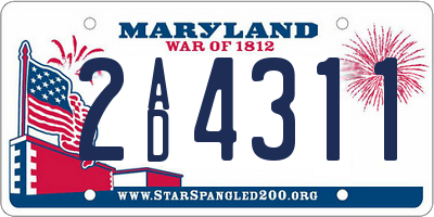 MD license plate 2AD4311